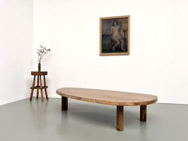 Table basse "Forme Libre" XXL en chêne massif – Années 50, vue 20