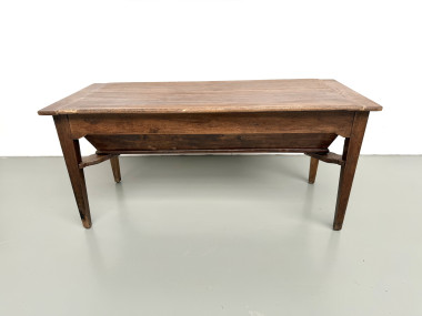Table de ferme, ancien pétrin en chêne massif, France, vers 1920, vue 2
