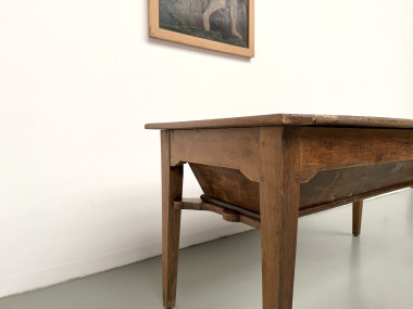 Table de ferme, ancien pétrin en chêne massif, France, vers 1920, vue 18
