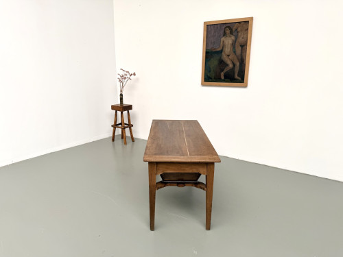 Table de ferme, ancien pétrin en chêne massif, France, vers 1920, vue 22
