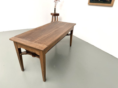 Table de ferme, ancien pétrin en chêne massif, France, vers 1920, vue 23