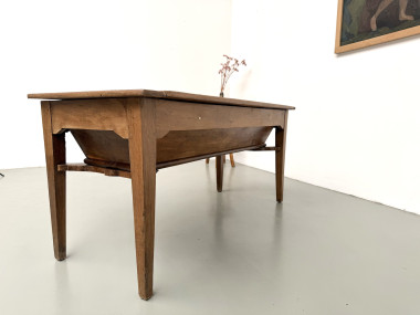 Table de ferme, ancien pétrin en chêne massif, France, vers 1920, vue 24