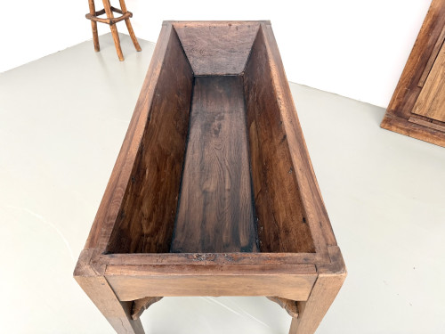 Table de ferme, ancien pétrin en chêne massif, France, vers 1920, vue 31