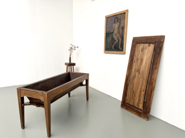 Table de ferme, ancien pétrin en chêne massif, France, vers 1920, vue 33