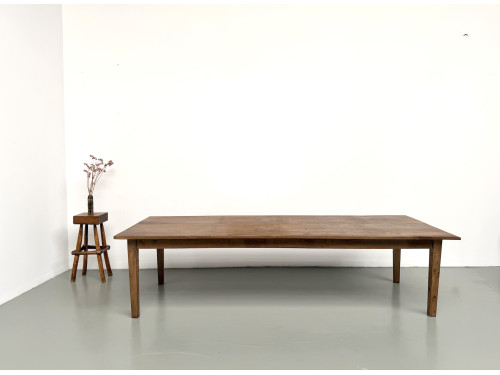Très grande table de ferme en chêne massif, années 1950 – L300 cm, vue 1