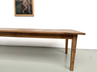 Très grande table de ferme en chêne massif, années 1950 – L300 cm, vue 4