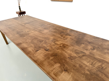 Très grande table de ferme en chêne massif, années 1950 – L300 cm, vue 7
