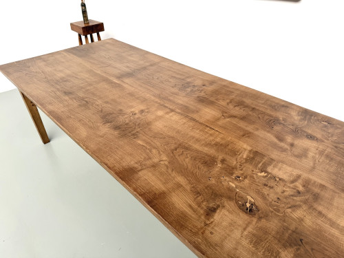 Très grande table de ferme en chêne massif, années 1950 – L300 cm, vue 12