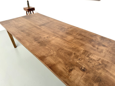 Très grande table de ferme en chêne massif, années 1950 – L300 cm, vue 12