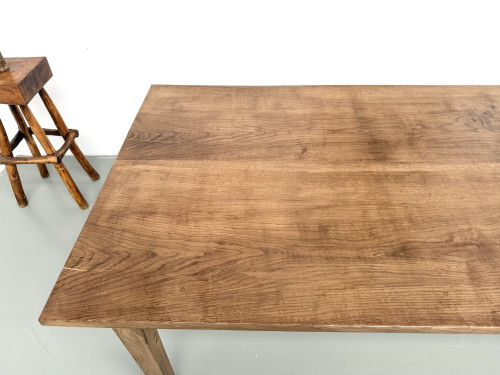 Très grande table de ferme en chêne massif, années 1950 – L300 cm, vue 13