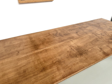 Très grande table de ferme en chêne massif, années 1950 – L300 cm, vue 14