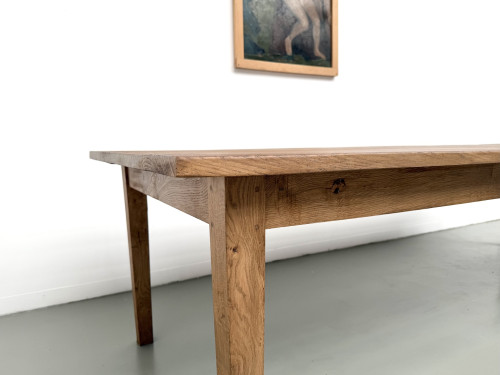 Très grande table de ferme en chêne massif, années 1950 – L300 cm, vue 15