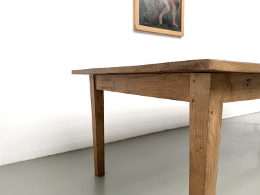 Très grande table de ferme en chêne massif, années 1950 – L300 cm, vue 17