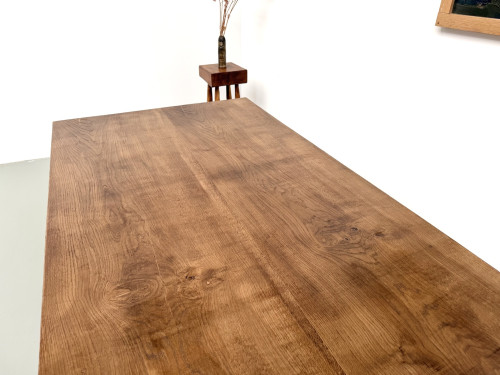Très grande table de ferme en chêne massif, années 1950 – L300 cm, vue 21