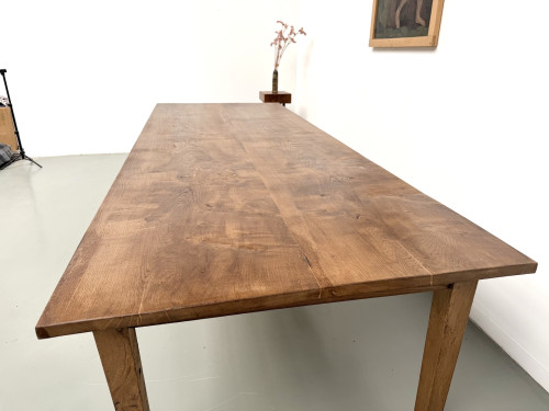 Très grande table de ferme en chêne massif, années 1950 – L300 cm, vue 22