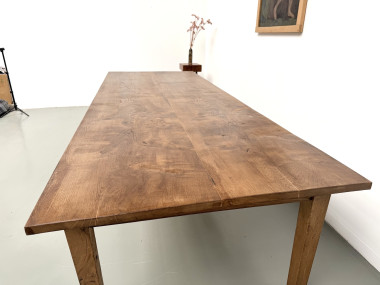 Très grande table de ferme en chêne massif, années 1950 – L300 cm, vue 22
