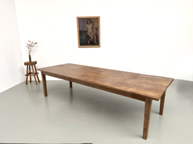 Très grande table de ferme en chêne massif, années 1950 – L300 cm, vue 26