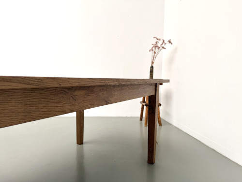 Très grande table de ferme en chêne massif, années 1950 – L300 cm, vue 27