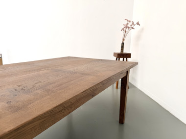 Très grande table de ferme en chêne massif, années 1950 – L300 cm, vue 28