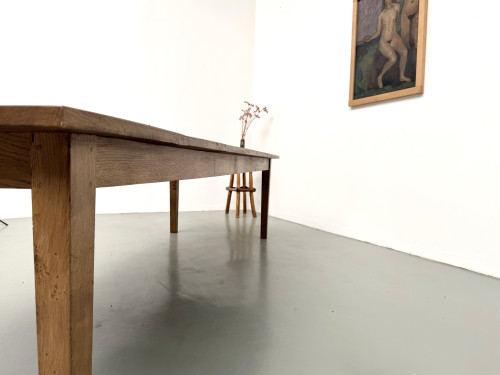 Très grande table de ferme en chêne massif, années 1950 – L300 cm, vue 29