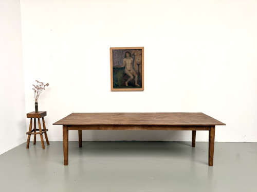 Très grande table de ferme en chêne massif, vue 1