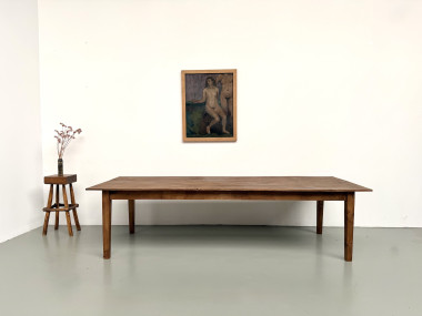 Très grande table de ferme en chêne massif, vue 2