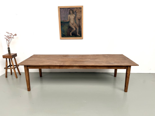 Très grande table de ferme en chêne massif, vue 3