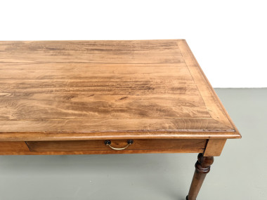 Table de ferme à 5 pieds en hêtre et 4 tiroirs, années 1950, vue 7