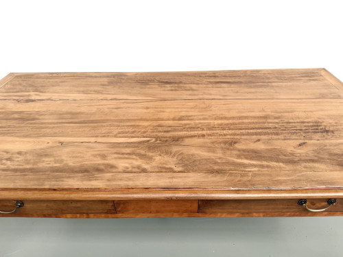 Table de ferme à 5 pieds en hêtre et 4 tiroirs, années 1950, vue 8