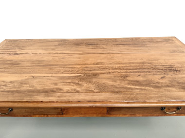 Table de ferme à 5 pieds en hêtre et 4 tiroirs, années 1950, vue 8