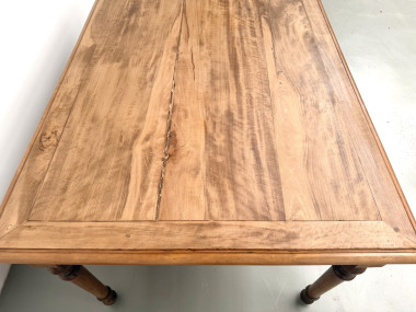Table de ferme à 5 pieds en hêtre et 4 tiroirs, années 1950, vue 12