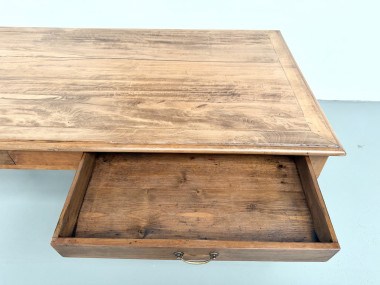 Table de ferme à 5 pieds en hêtre et 4 tiroirs, années 1950, vue 18