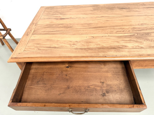 Table de ferme à 5 pieds en hêtre et 4 tiroirs, années 1950, vue 19