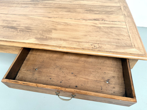 Table de ferme à 5 pieds en hêtre et 4 tiroirs, années 1950, vue 28