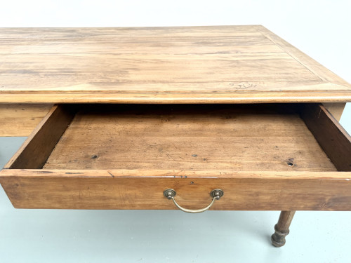 Table de ferme à 5 pieds en hêtre et 4 tiroirs, années 1950, vue 29