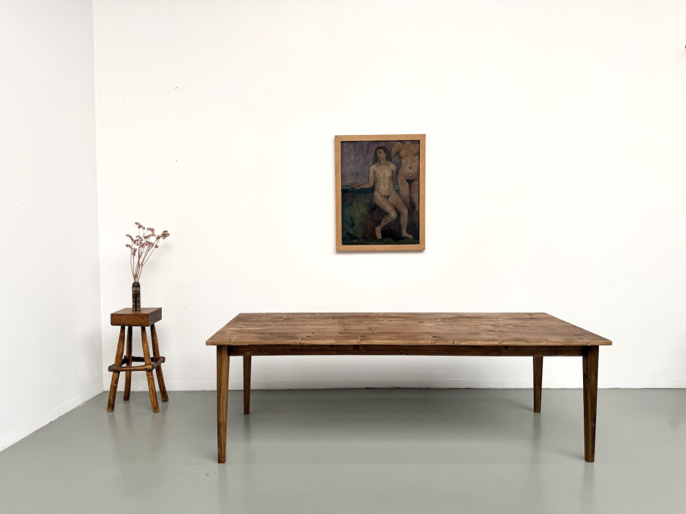 Table de ferme en édition contemporaine, 240 cm, vue 1