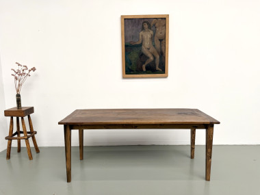 Table de ferme en noyer aux pieds fuseaux, vue 3