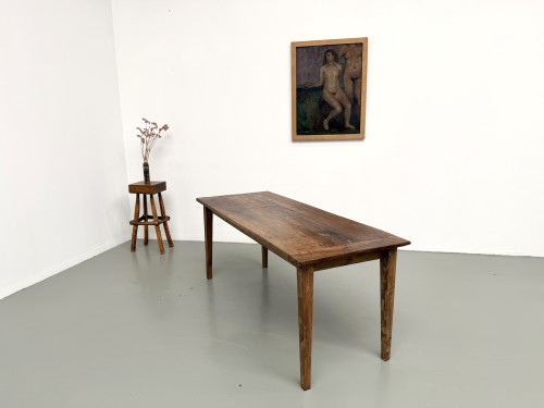 Table de ferme en noyer aux pieds fuseaux, vue 16
