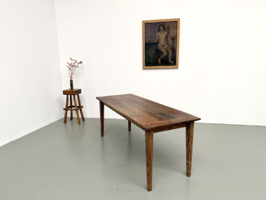 Table de ferme en noyer aux pieds fuseaux, vue 16