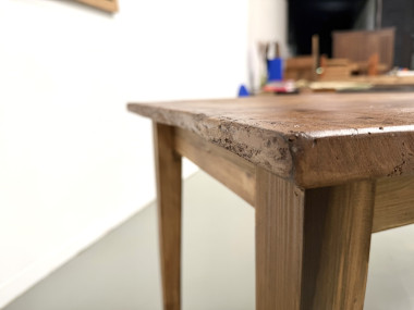 Table de ferme en noyer aux pieds fuseaux, vue 24