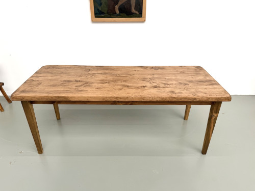 Table de ferme vintage en peuplier, vue 3