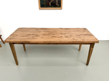 Table de ferme vintage en peuplier, vue 3
