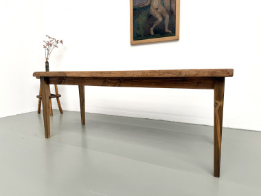 Table de ferme vintage en peuplier, vue 4