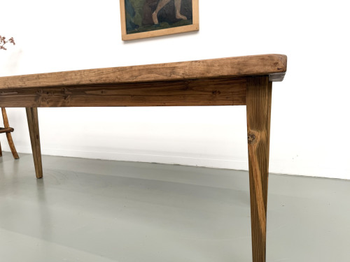 Table de ferme vintage en peuplier, vue 5