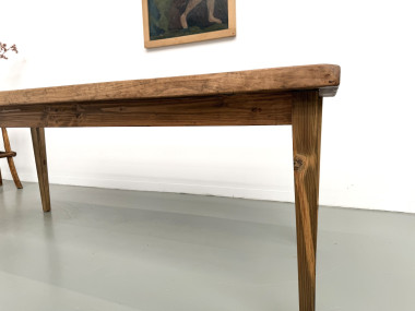 Table de ferme vintage en peuplier, vue 5