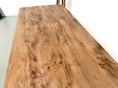 Table de ferme vintage en peuplier, vue 9