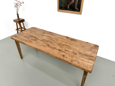 Table de ferme vintage en peuplier, vue 10