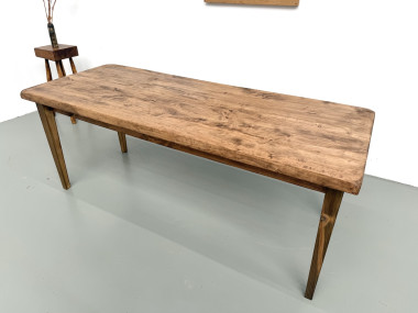 Table de ferme vintage en peuplier, vue 11