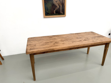 Table de ferme vintage en peuplier, vue 13