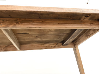 Table de ferme vintage en peuplier, vue 15